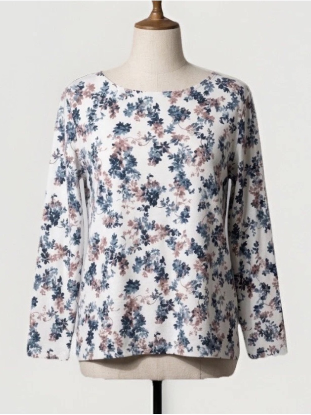 J. Jill Luxe Supima Forward-Seam Floral Tee